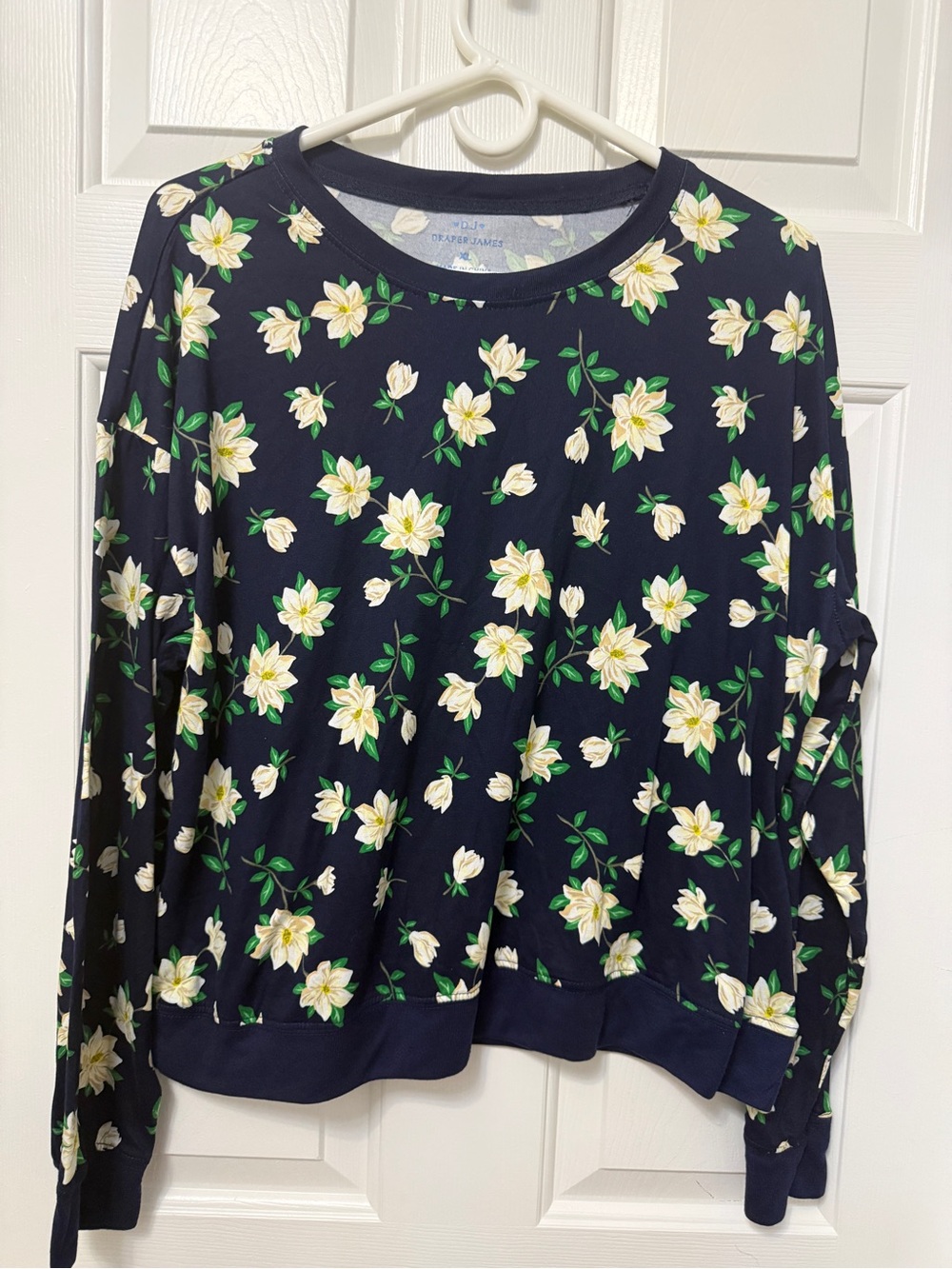 Draper James Navy Floral Long-Sleeve Sweatshirt